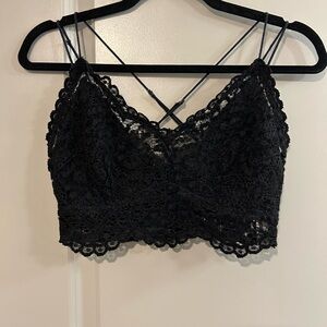 Free People Black Lace Bralette